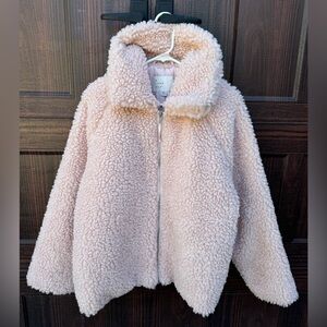 NWT A New Day Fuzzy Light Pink Jacket/Coat Size XXL Teddy